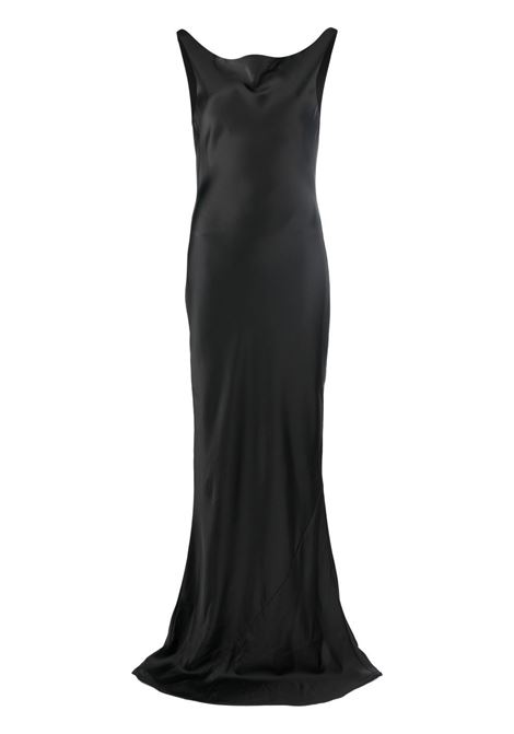 Abito da sera in satin nero Norma Kamali - donna